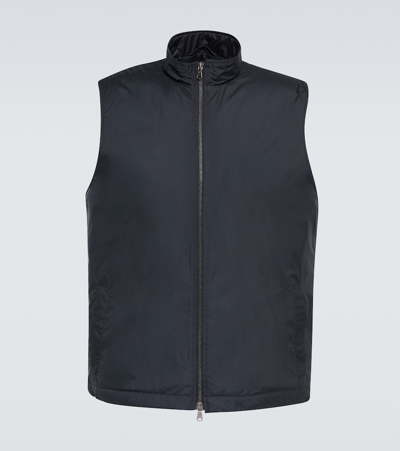 Sunspel Insulated Zip-fastening Gilet In Buag Navy Melange