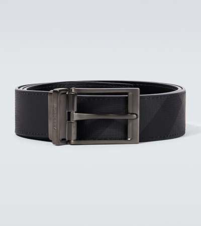 Burberry 35mm Louis Embossed Belt In Black,charcoal