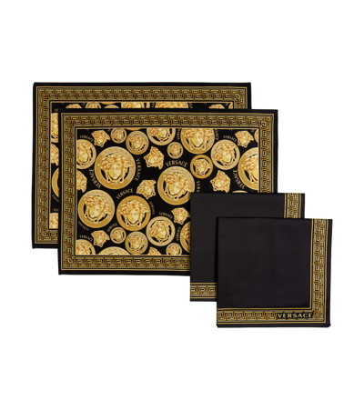 Versace Home Medusa Amplified Set Of 2 Napkins And Placemats