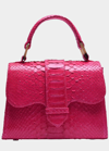 Adriana Castro La Marguerite Mini Python Top-handle Bag In Fucsia
