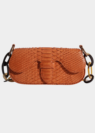 Adriana Castro Alicia Mini Python Shoulder Bag In Old Malt