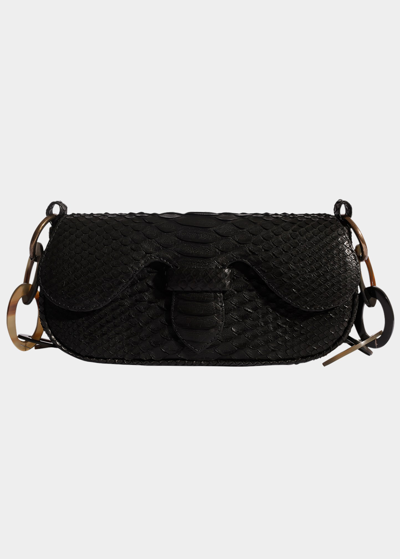 Adriana Castro Alicia Mini Python Shoulder Bag In Black