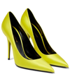 Saint Laurent Instinct Satin Leather Pumps In Narcissus Yellow