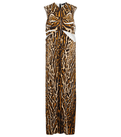 Proenza Schouler Leopard-print Crepe Dress In Camel