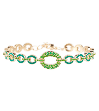 Nadine Aysoy Catena 18kt Gold Bracelet With Emeralds In 0