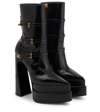 VERSACE AEVITAS POINTY LEATHER ANKLE BOOTS