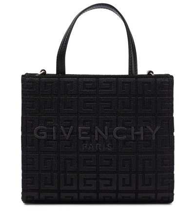 Givenchy G Mini Logo Canvas Tote Bag In Black