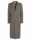 Vtmnts Striped Long Coat Chest Pocket In Gray