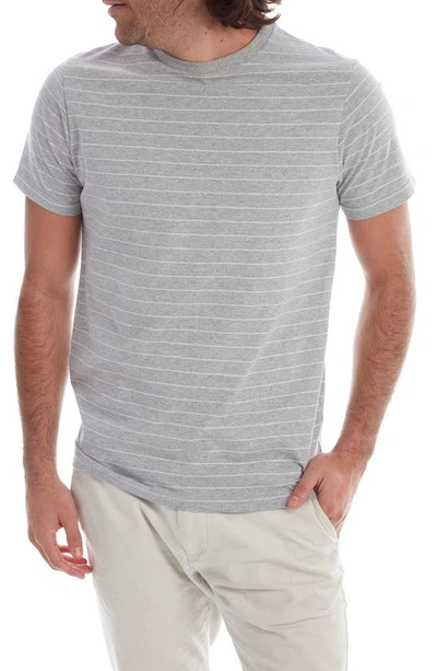 Px Jacquard Stripe Short Sleeve Crew Shirt In Grey