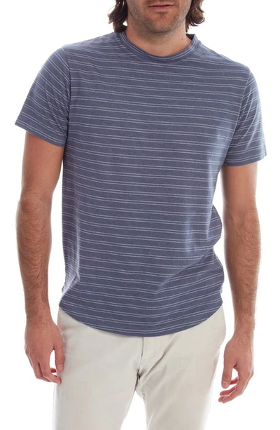 Px Jacquard Stripe Short Sleeve Crew Shirt In Lake Blue