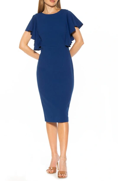 Alexia Admor Luna Crewneck Sheath Dress In Blue