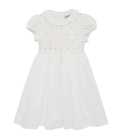 Trotters Kids' Cotton Willow Rose Dress (1-5 Years) In White