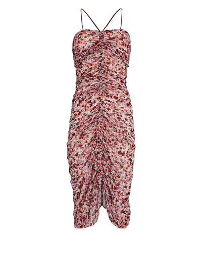Isabel Marant Étoile Falone Floral Ruched Midi Bodycon Dress In Multi