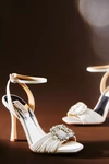 Badgley Mischka Nixie Peep-toe Stiletto Sandals In White