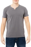 X-ray Split Neck T-shirt In Frosted Grey
