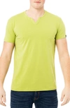 X-ray Split Neck T-shirt In Moss