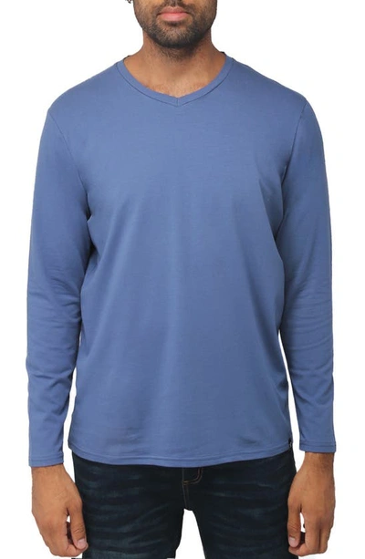 X-ray V-neck Long Sleeve T-shirt In Night Blue