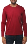 X-ray V-neck Long Sleeve T-shirt In Burgundy