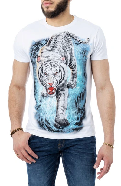 X-ray Tiger Rhinestone Graphic T-shirt In White