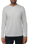 X-ray Long Sleeve Henley Shirt In Oatmeal