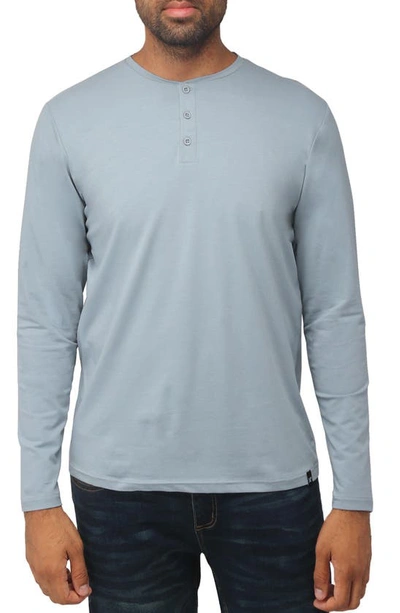 X-ray Long Sleeve Henley Shirt In Slate Blue