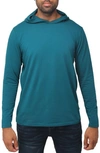 X-ray Knit Long Sleeve Hoodie In Teal