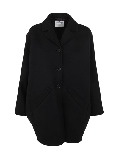 Courrèges Prism Wool Short Coat In Black