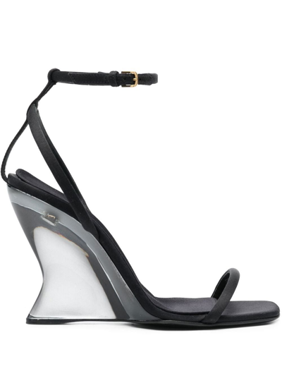 Sergio Rossi Evangelie Wedge Sandals In Black