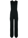N•peal Fine-ribbed Tailored Jumpstuit In Black