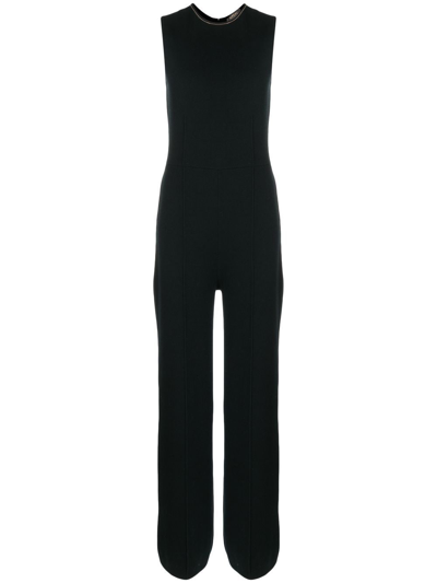 N.peal Fine-ribbed Tailored Jumpstuit In Black