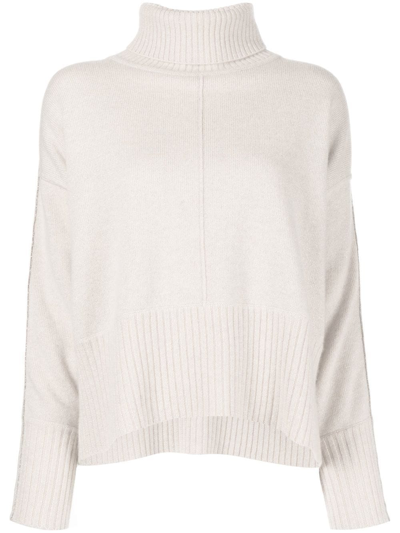N.peal Roll-neck Cashmere Jumper In Grey