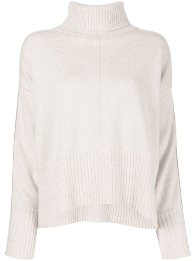 N•peal Roll-neck Cashmere Jumper In White