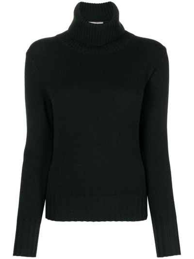N•peal Chunky Roll-neck Organic Cashmere Jumper In Black