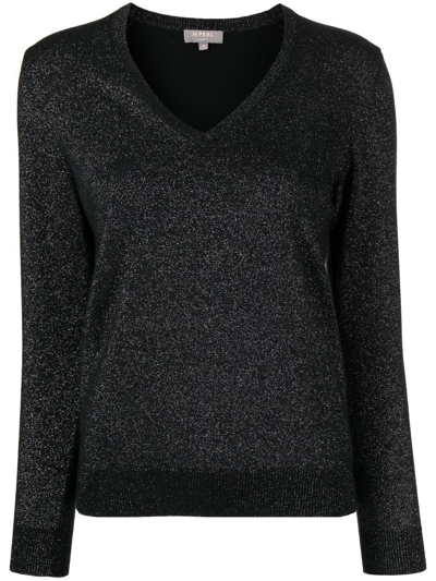 N.peal Sparkle-knit Cashmere Jumper In Black