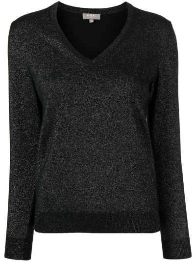 N•peal Sparkle-knit Cashmere Jumper In Black