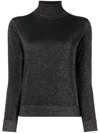 N•peal Metallic-thread Rollneck Jumper In Black