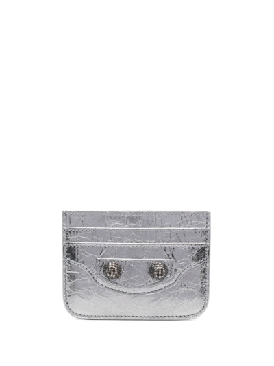 Balenciaga Le Cagole Card Holder Metallized In Silver