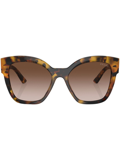 Prada Tortoiseshell-effect Cat-eye Sunglasses In Brown