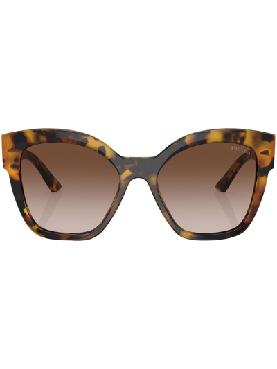 Prada Tortoiseshell-effect Cat-eye Sunglasses In Brown Gradient