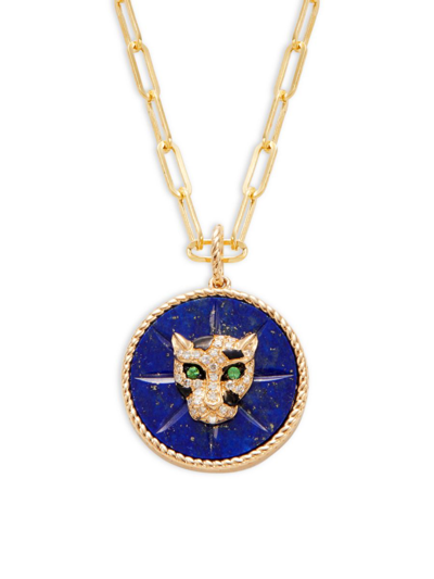Effy Women's 14k Yellow Gold & Multi Stone Panther Pendant Necklace/18"