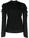 Diane Von Furstenberg Remy Mesh Turtleneck Top In Black