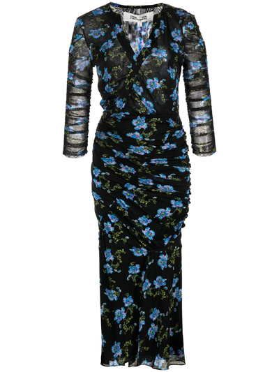 Diane Von Furstenberg Dvf In August Floral Small Black
