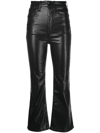 Rag & Bone Casey Coated High-rise Ankle Flare Jean In Black