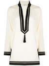 Tory Burch Solid Tory Tunic In French Cream/black