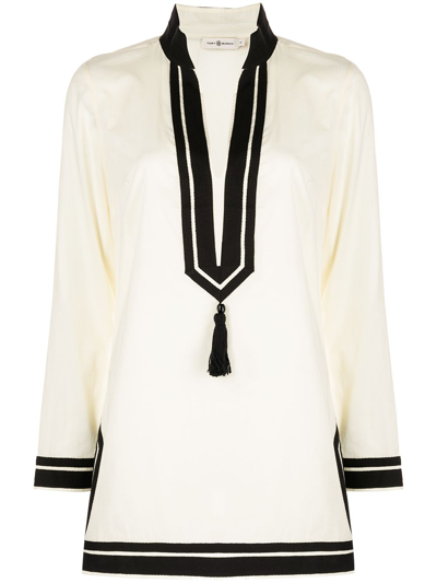 Tory Burch Solid Tory Tunic In French Cream