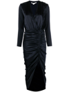 Veronica Beard Cameri Asymmetric Silk-blend Dress In Navy