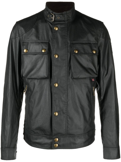 Belstaff Waxed Cotton Jacket In Negro