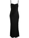 Bec & Bridge Sleeveless Satin Maxi Dress In Black