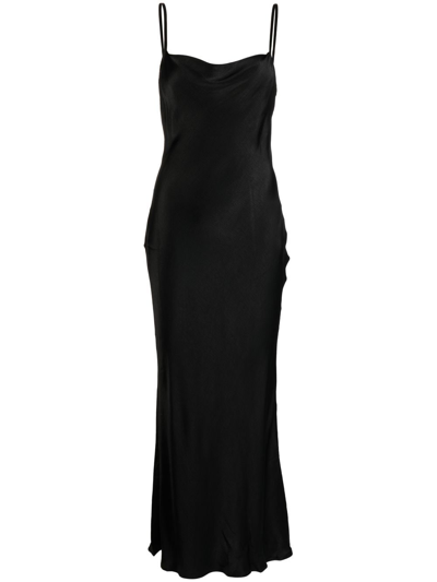 Bec & Bridge Sleeveless Satin Maxi Dress In Black