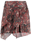 Iro Zully Womens Silk Mini Asymmetrical Skirt In Red